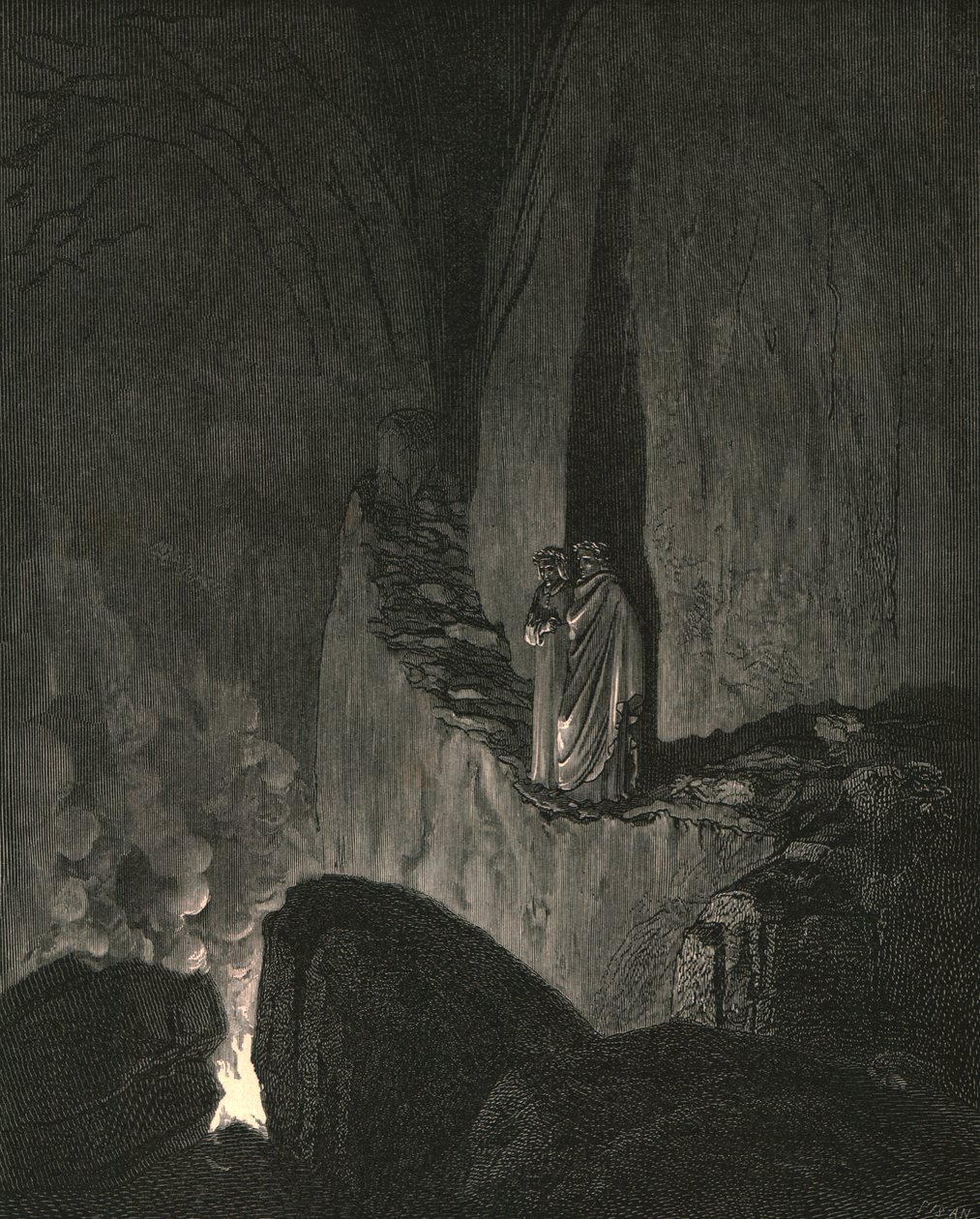 Guiden, som markerade hur jag såg uppmärksam, började alltså, c1890. av Gustave Dore