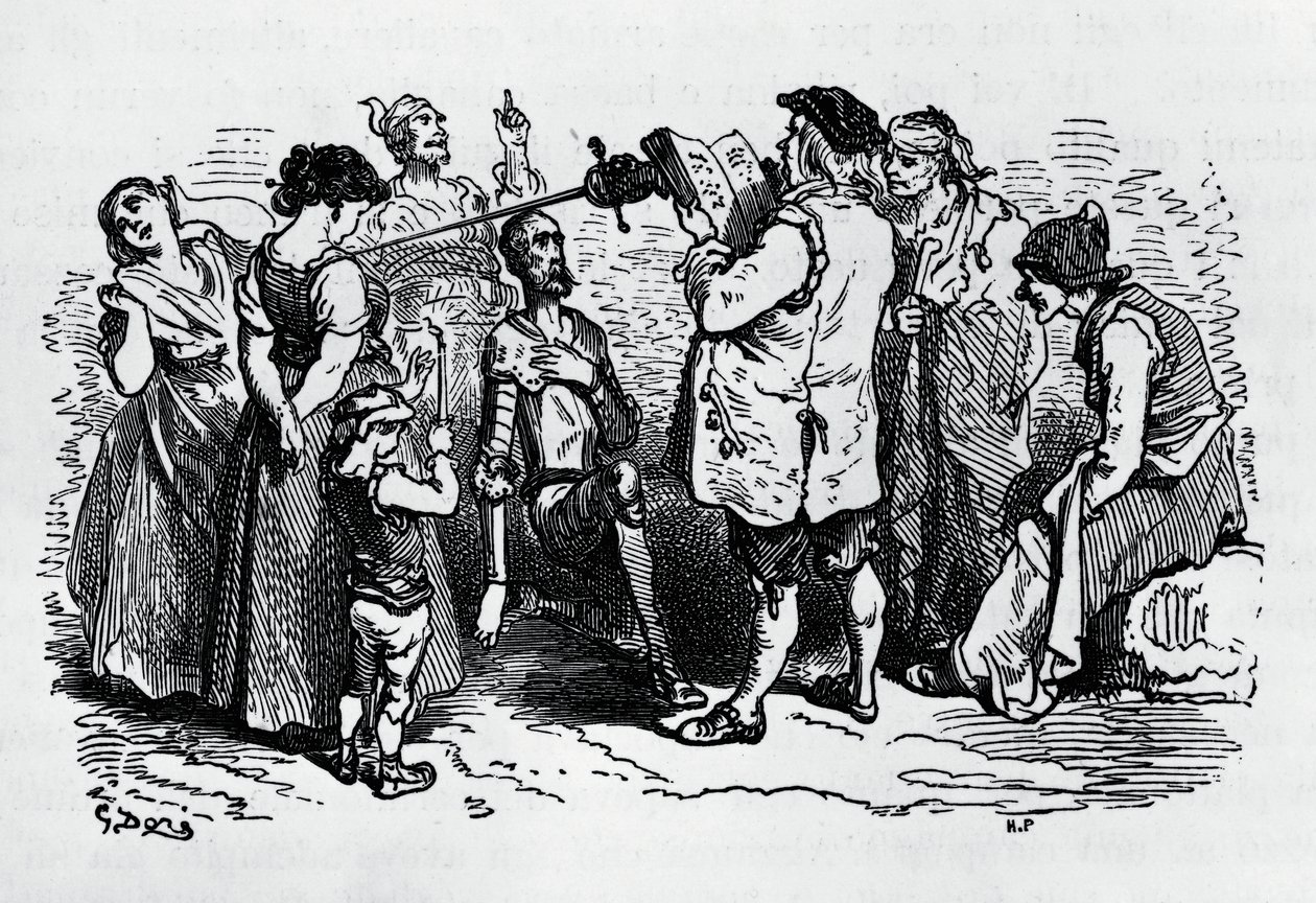 Induktionen av Don Quijote, illustrerad av Gustave Dore