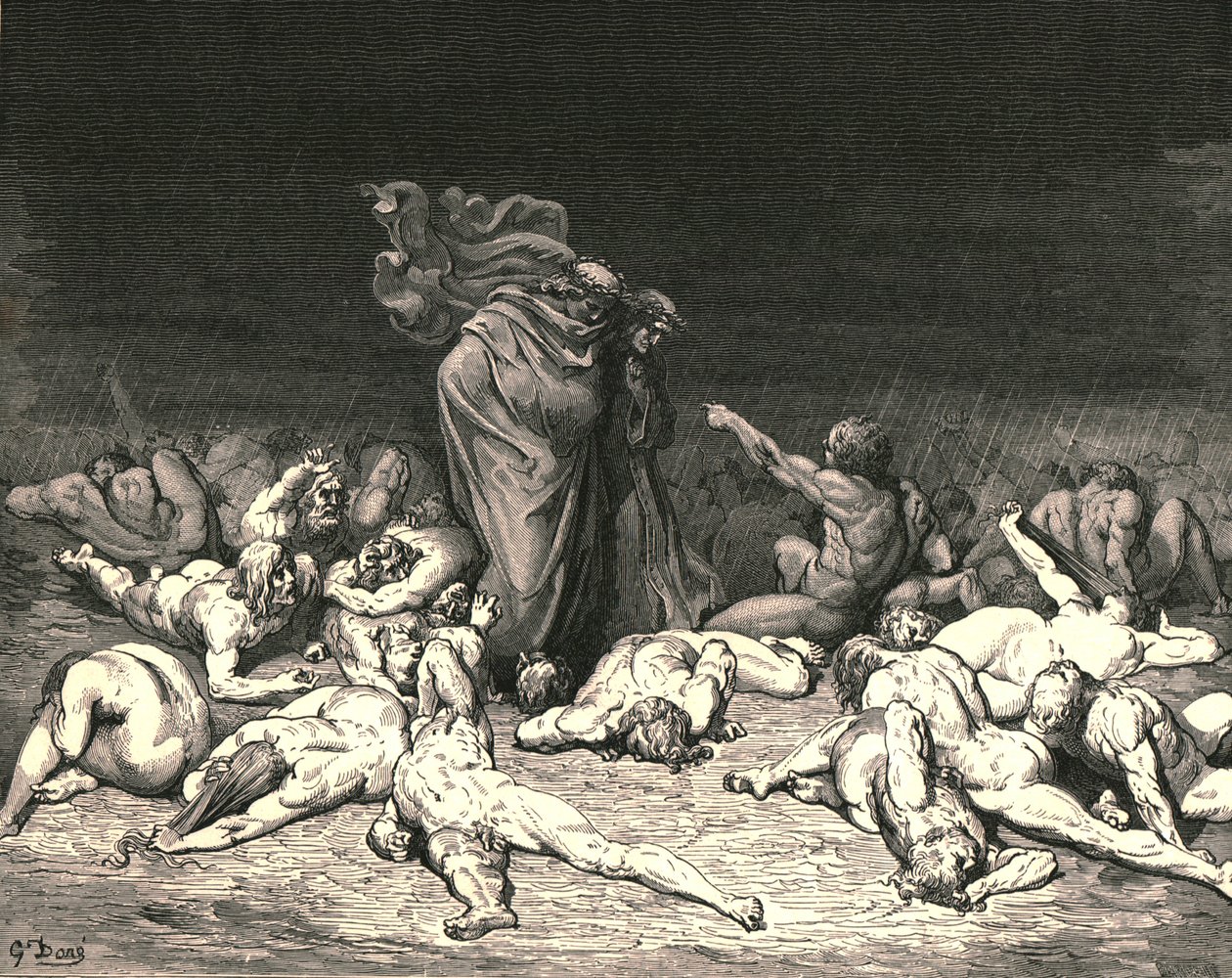 Din stadshög av avund till bredden, c1890. av Gustave Dore