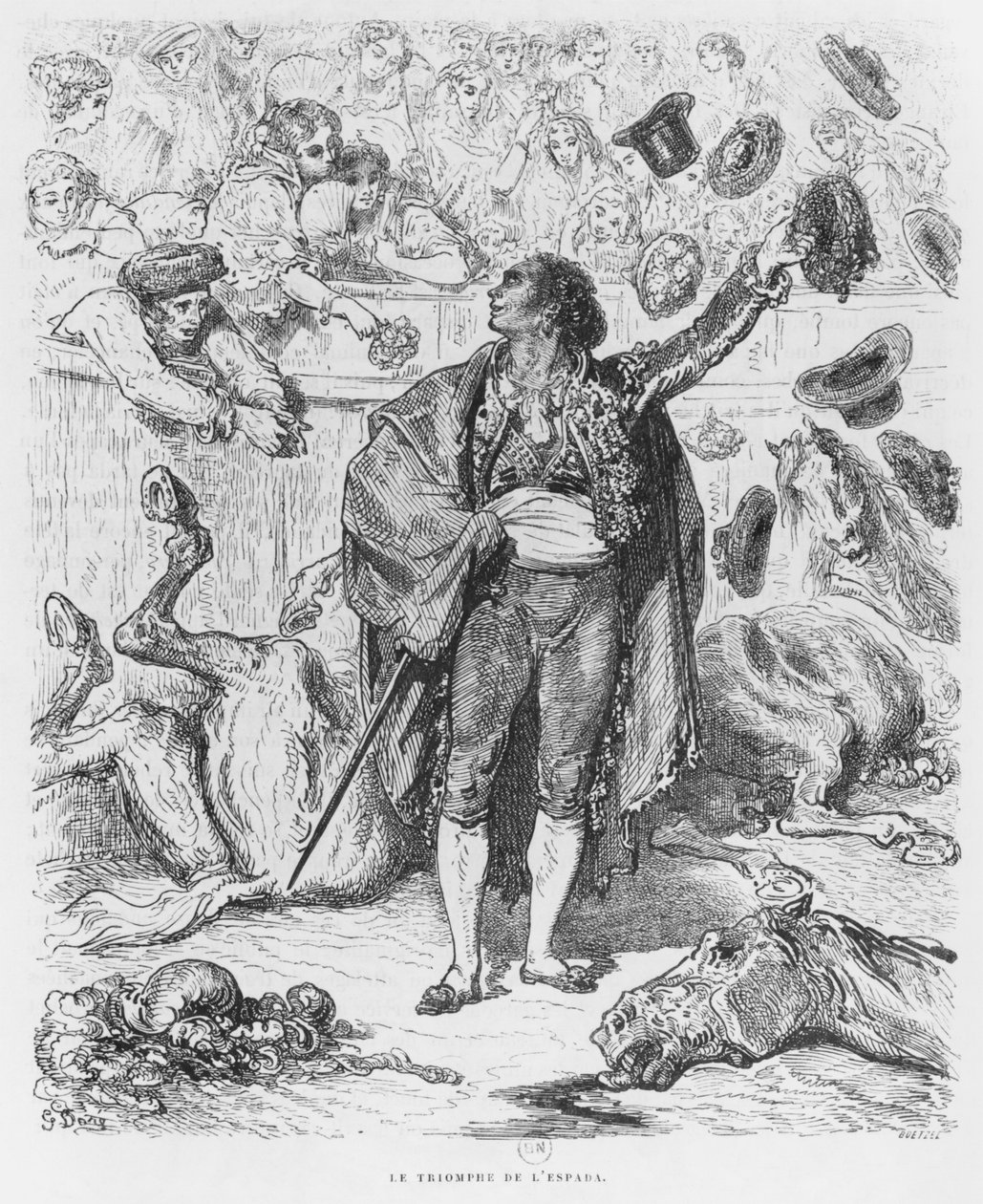 Triumf för en matador, graverad av Boetzel av Gustave Dore