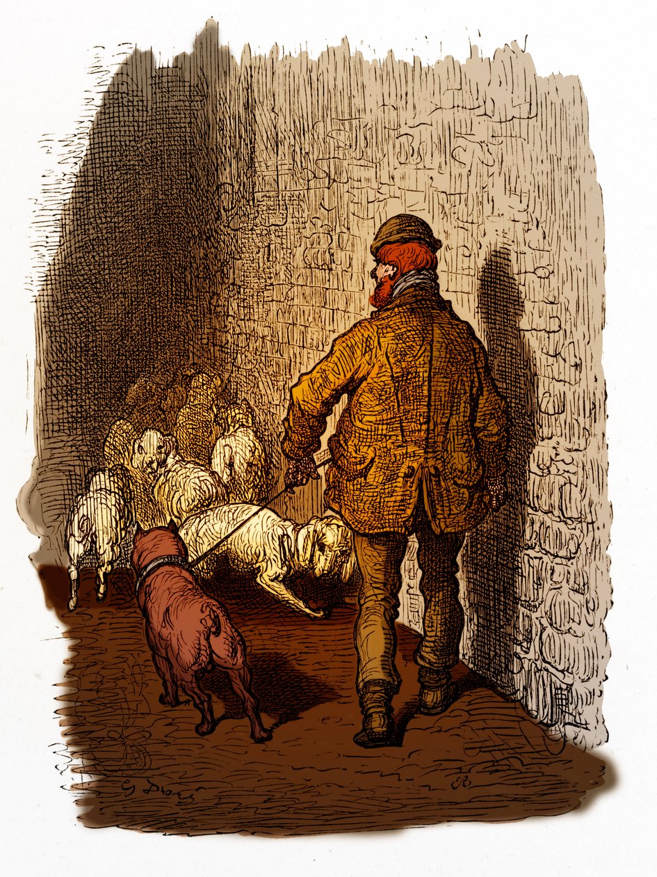 Viktorianska London Docks gravyr av Gustave Doré av Gustave Dore