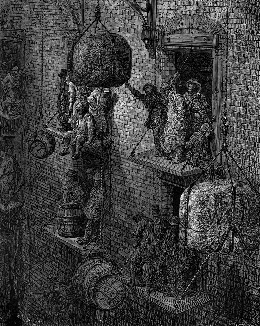 Warehousing In The City av Gustave Doré av Gustave Dore