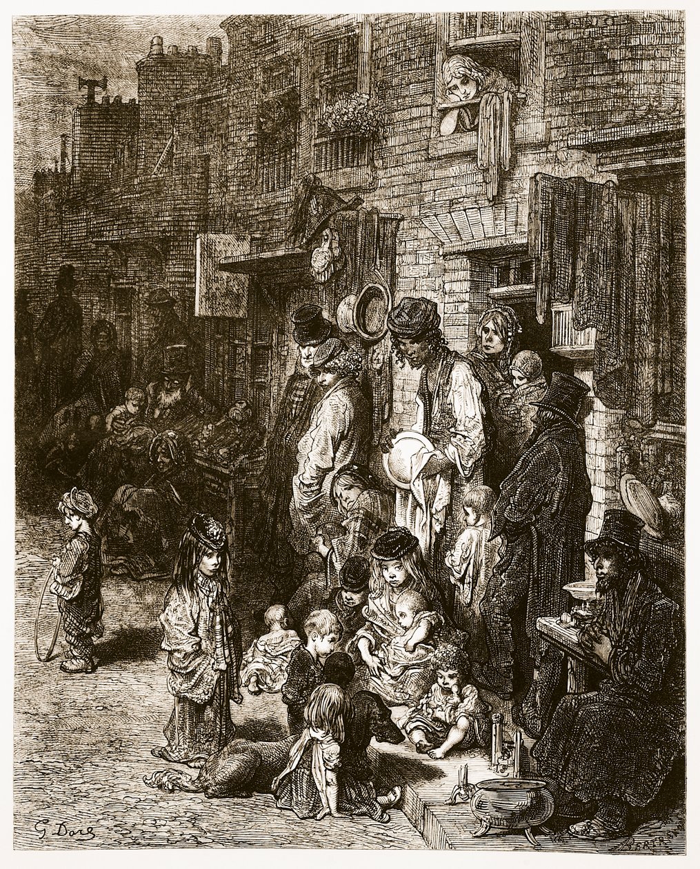 Wentworth Street - Whitechapel, från "London, a Pilgrimage", skriven av William Blanchard Jerrold (1826-84) & graverad av A. Bertrand, pub. 1872 (gravyr) av Gustave Dore