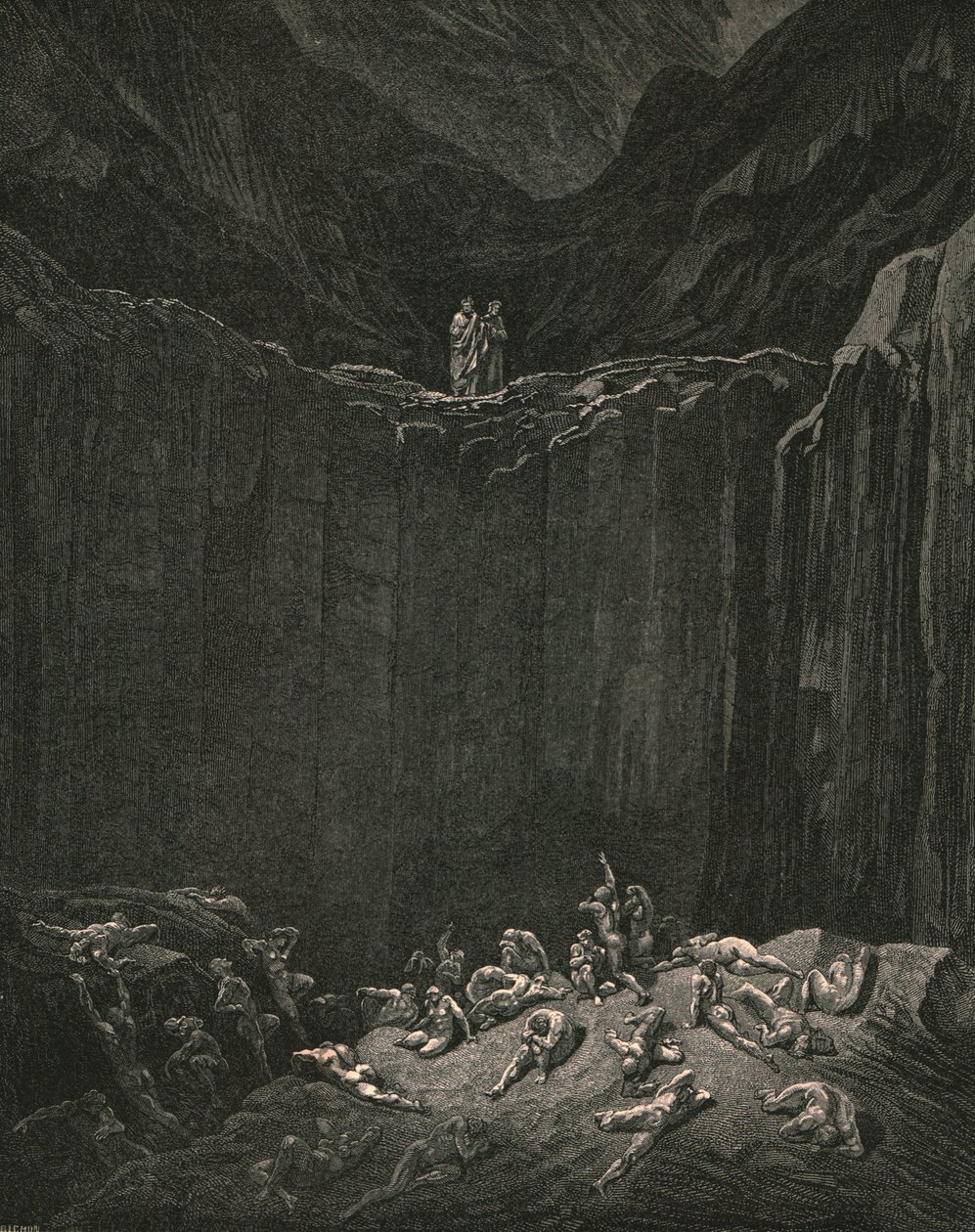 ...allrannsakande rättvisa, domar att straffa förfalskarna, c1890. av Gustave Dore