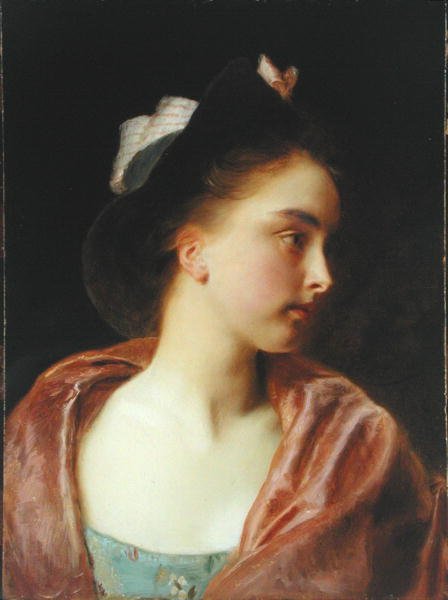 Maud (olja på vaggad panel) av Gustave Jacquet