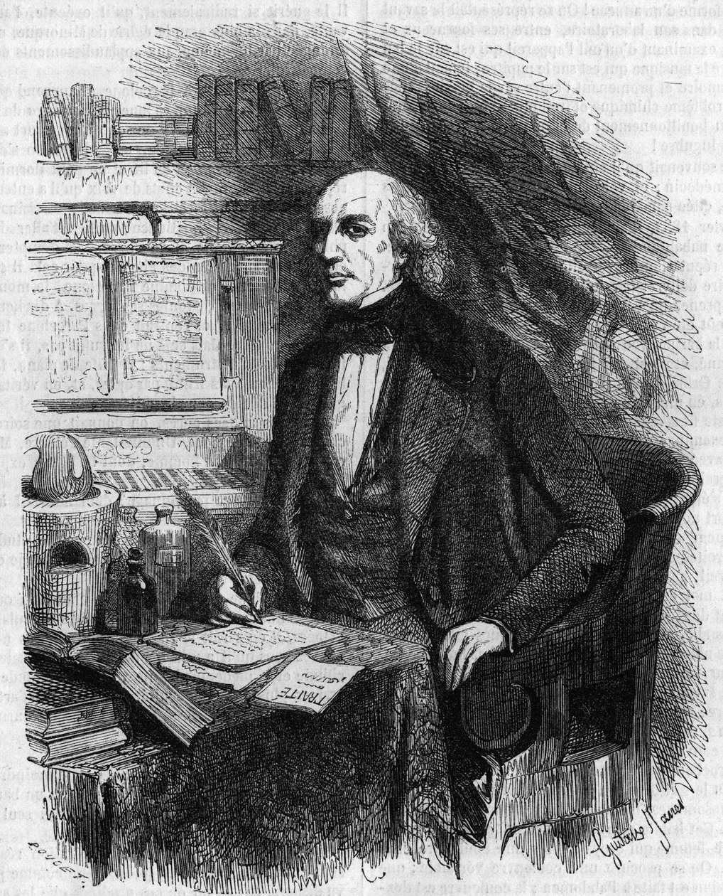 Porträtt av Mathieu Jose Bonaventure Orfila (1787-1853), fransk läkare och kemist. Gravyr av Gustave Janet av Gustave Janet