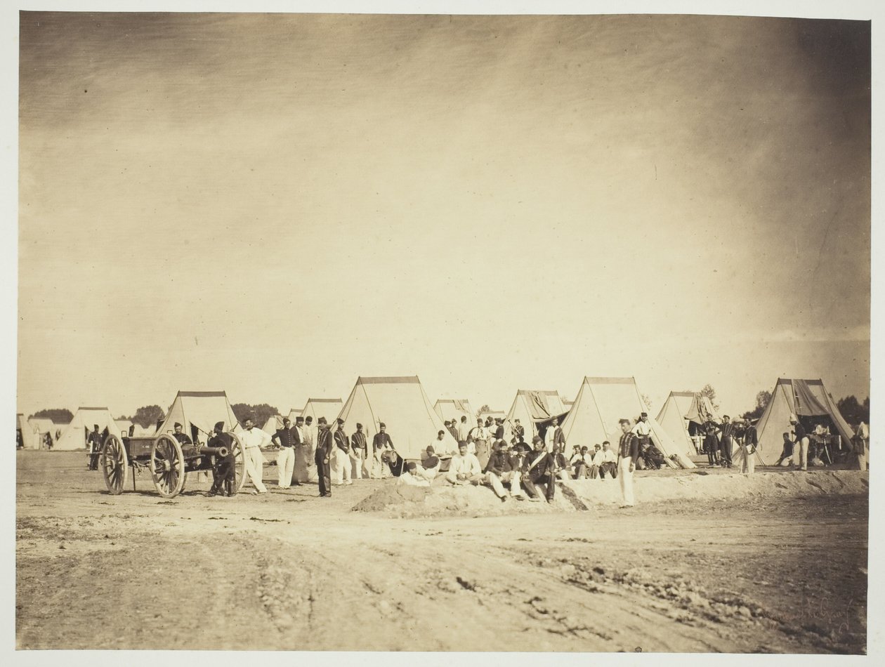 Artilleriläger, Camp de Chalons av Gustave Le Gray