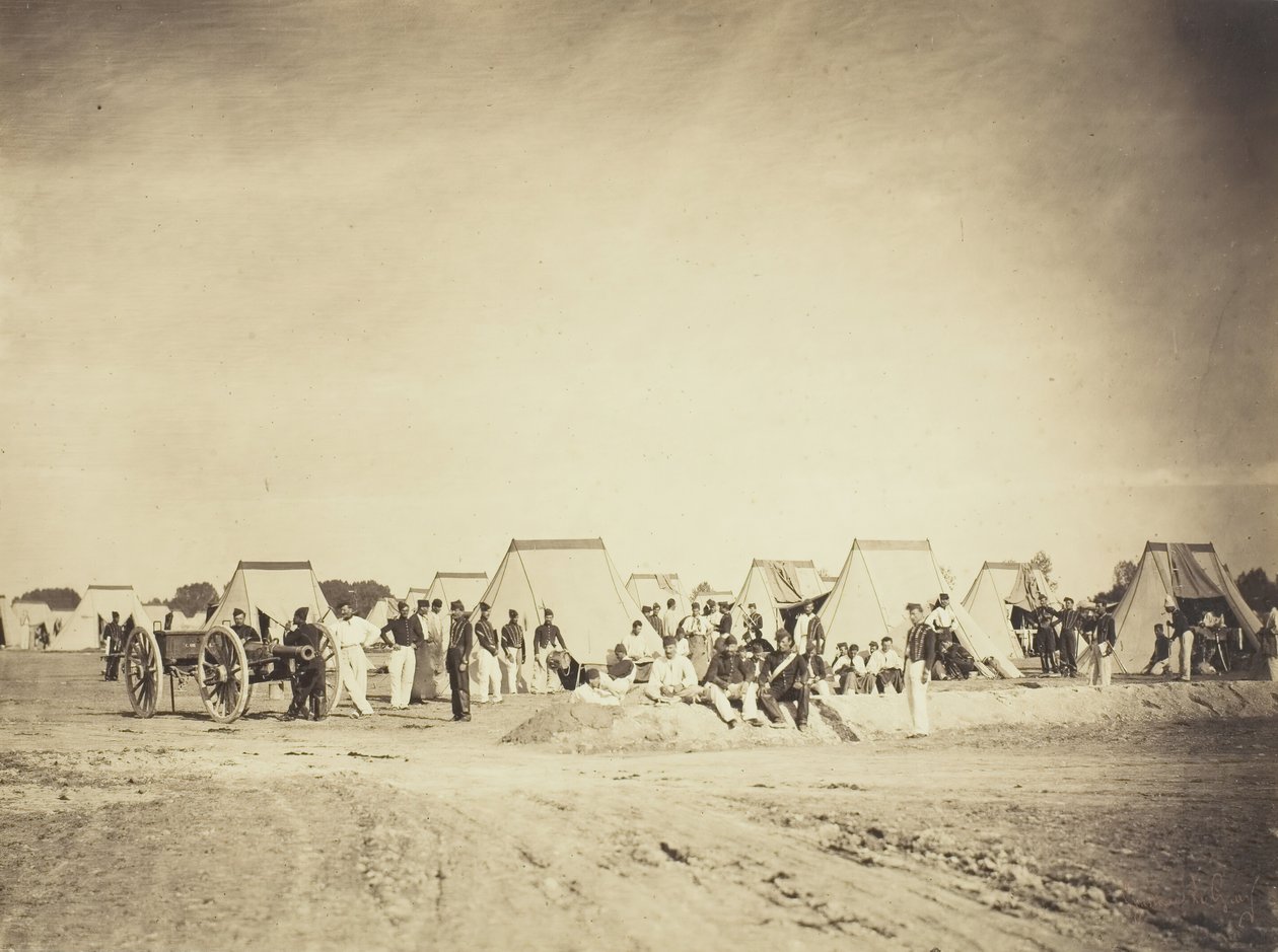 Artilleriläger, Camp de Chalons, 1857. av Gustave Le Gray