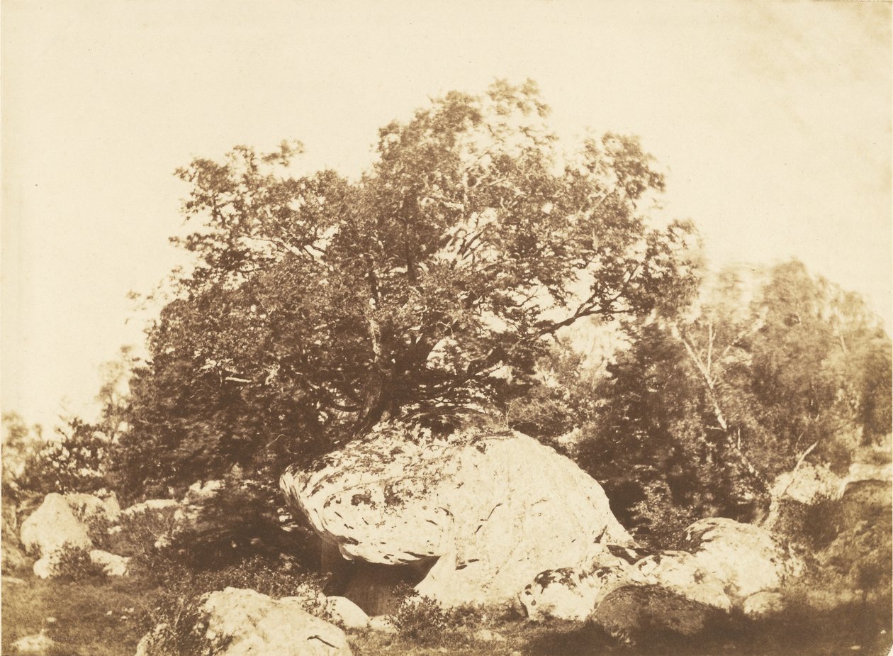 Boulder vid Cabat, Epine Crossroads Skogen i Fontainebleau av Gustave Le Gray