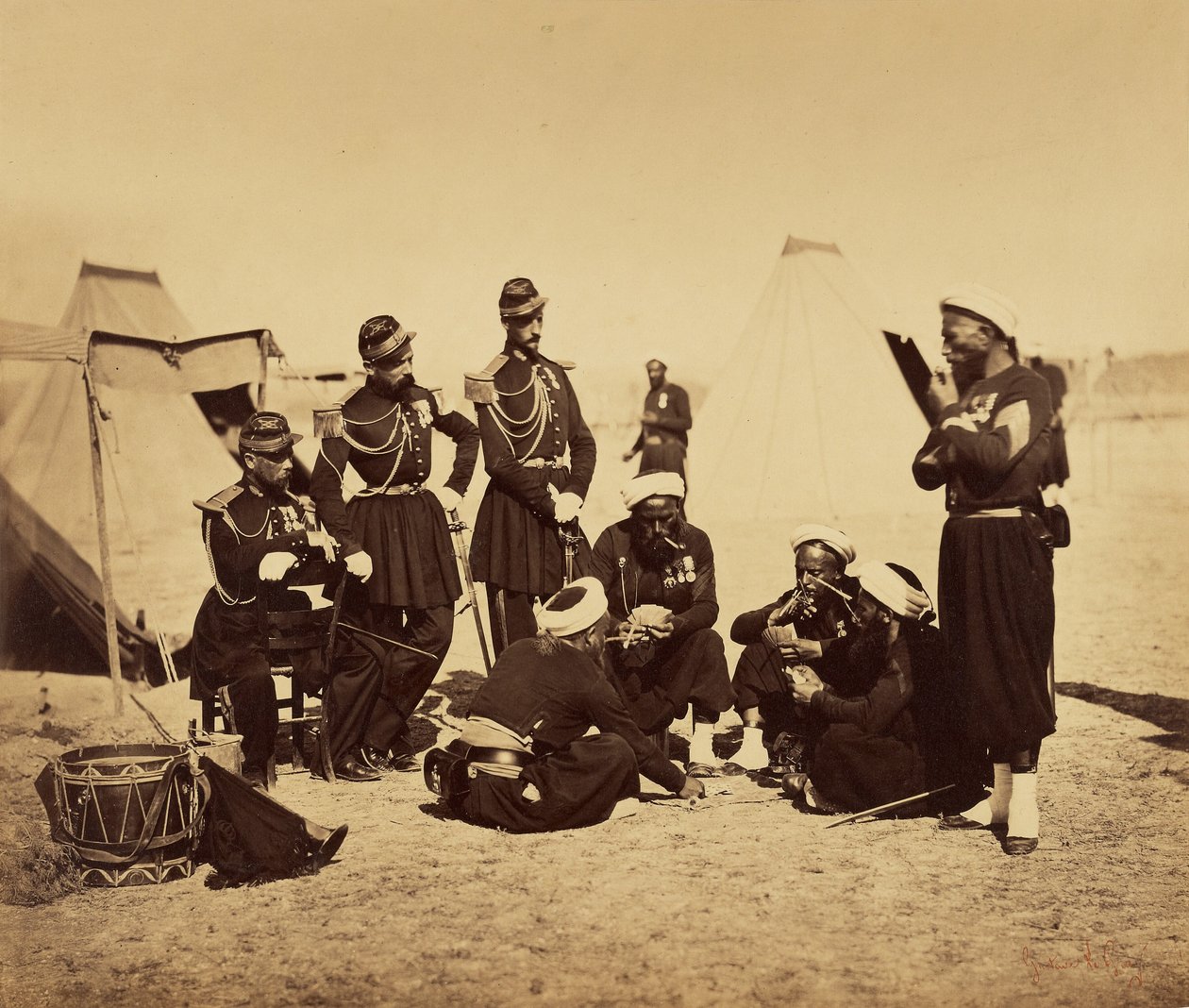 Camp de Châlons: Zouaves de la Garde i bivack av Gustave Le Gray