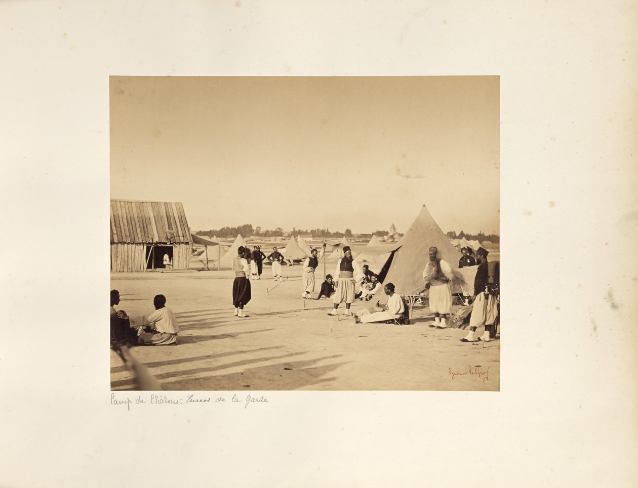 Camp de Châlons: Zouaver från det kejserliga gardet av Gustave Le Gray