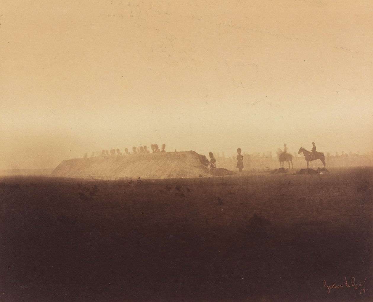 Kavallerimanövrar, Camp de Chalons, 1857. av Gustave Le Gray