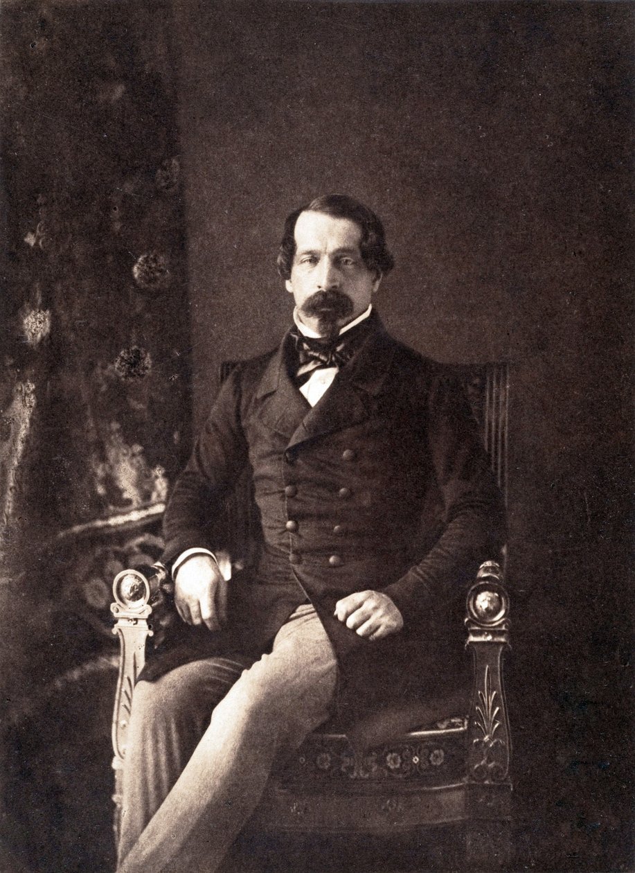 Louis Napoleon Bonaparte (1808-1873) blivande kejsare Napoleon III, här som den franska republikens 1:e president, foto av Gustave Le Gray av Gustave Le Gray