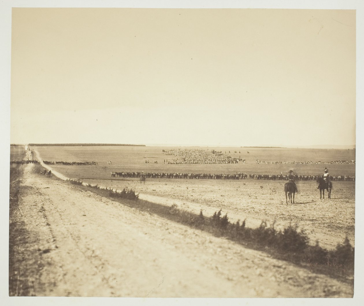Manövrar, Camp de Châlons av Gustave Le Gray