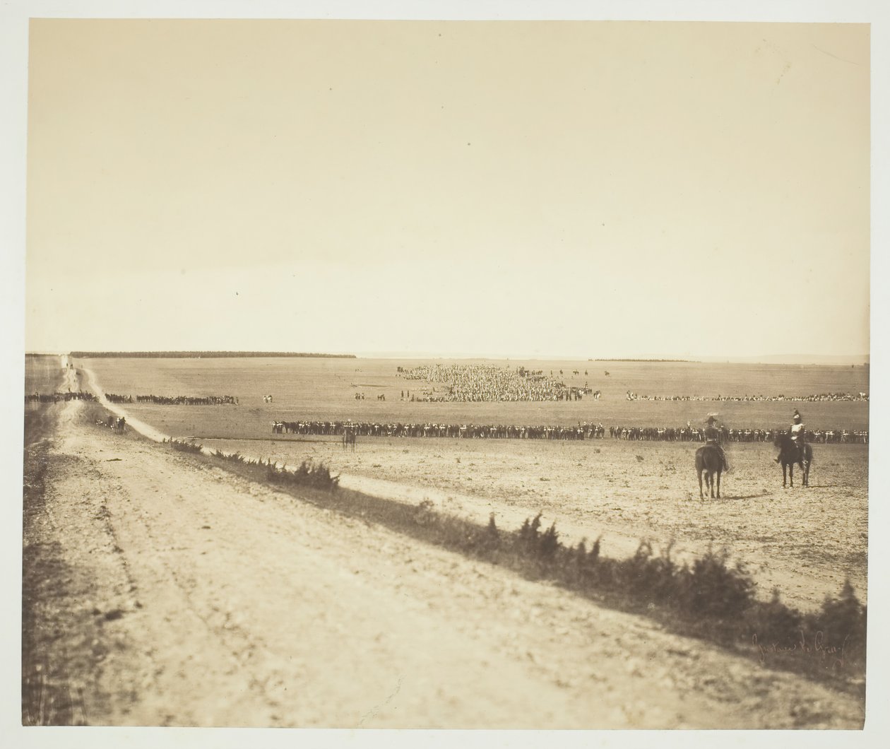 Manövrar, Camp de Châlons, 1857. av Gustave Le Gray