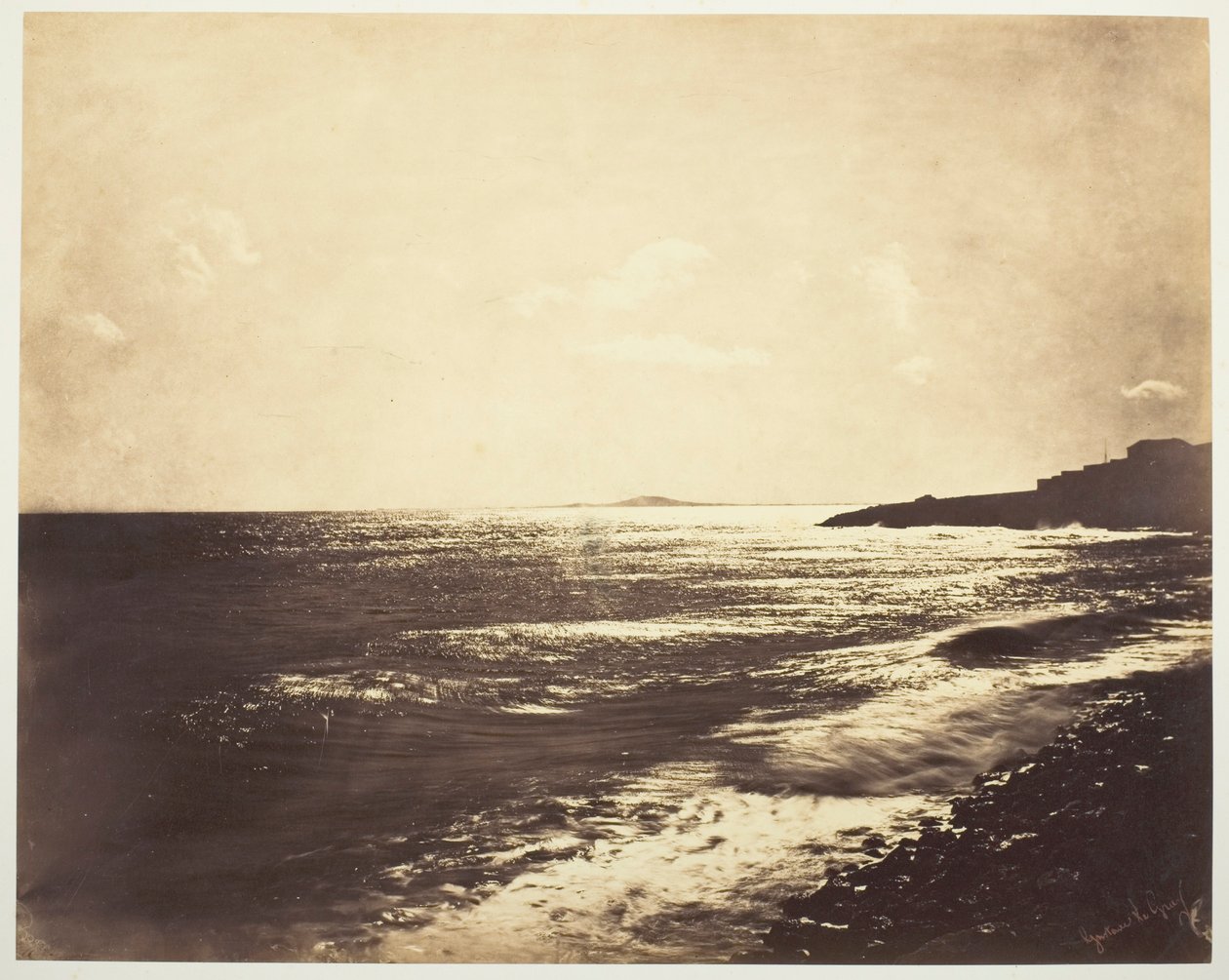 Medelhavet med berget Agde av Gustave Le Gray