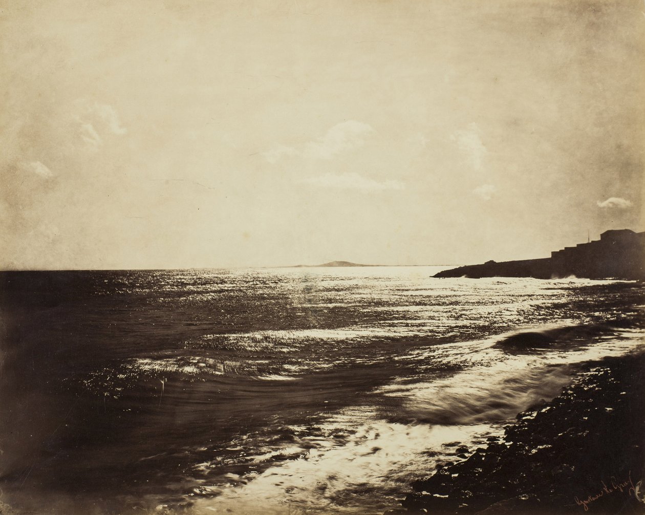 Medelhavet med berget Agde, 1857 av Gustave Le Gray