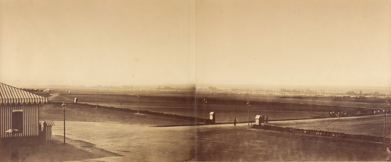 Panorama över lägret i Châlons (sex fotografier i tre ramar) av Gustave Le Gray