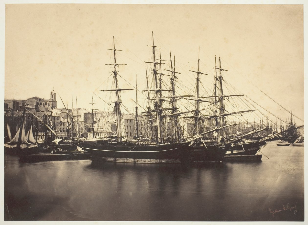 Fartyg i hamnen vid Sète av Gustave Le Gray