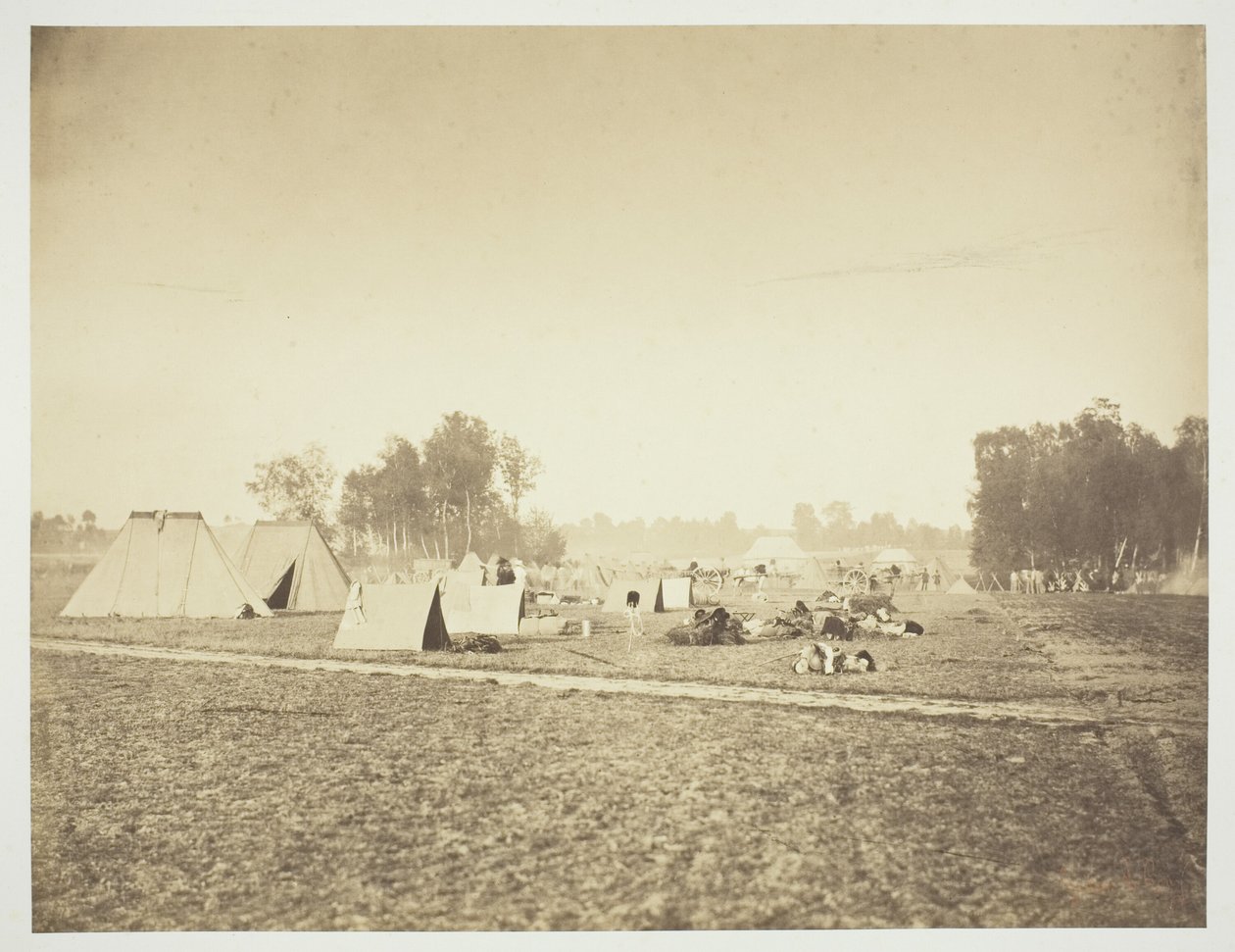 Tält och militärutrustning, Camp de Châlons av Gustave Le Gray