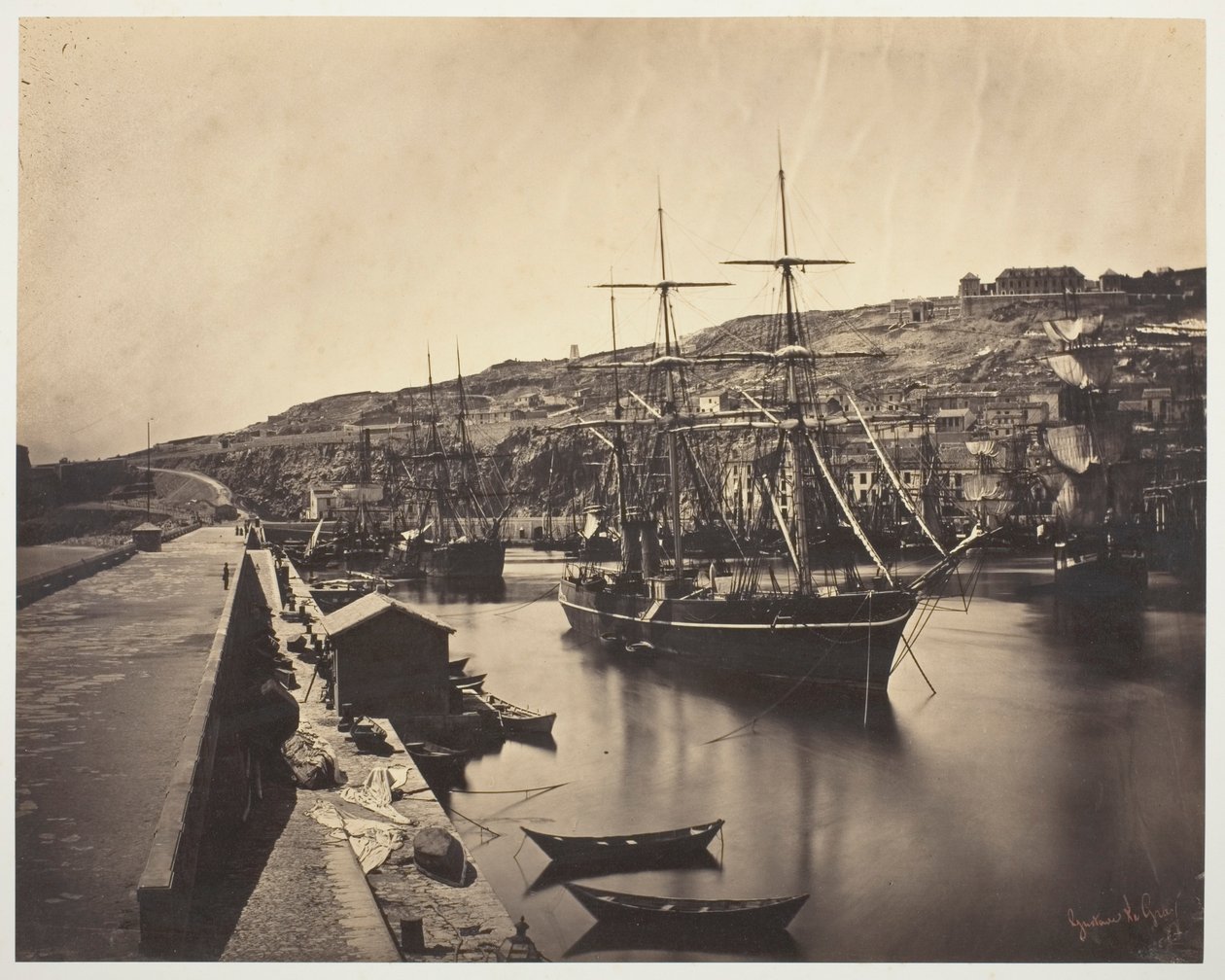 Hamnen och staden Sète-Mediterranée (Port et Ville de Sète-Mediterranée) av Gustave Le Gray