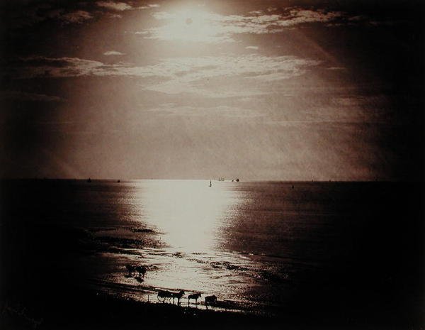 The Sun at its Zenith, Normandie, ca 1860 (albumintryck från ett kollodium-på-glas negativ) av Gustave Le Gray
