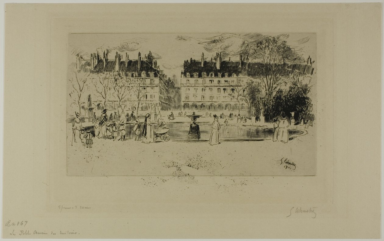 Lilla damm vid Tuilerierna av Gustave Leheutre