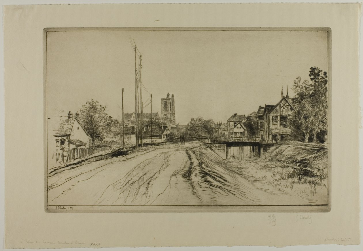 Slussen av den nya kanalen, Troyes av Gustave Leheutre