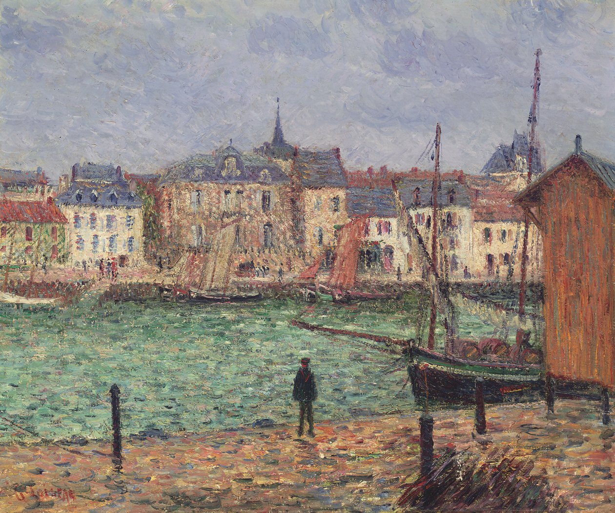 Hamnen i Pornic, högvatten av Gustave Loiseau