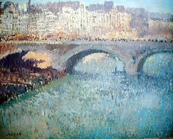 Utsikt över Pont Neuf (olja på duk) av Gustave Loiseau