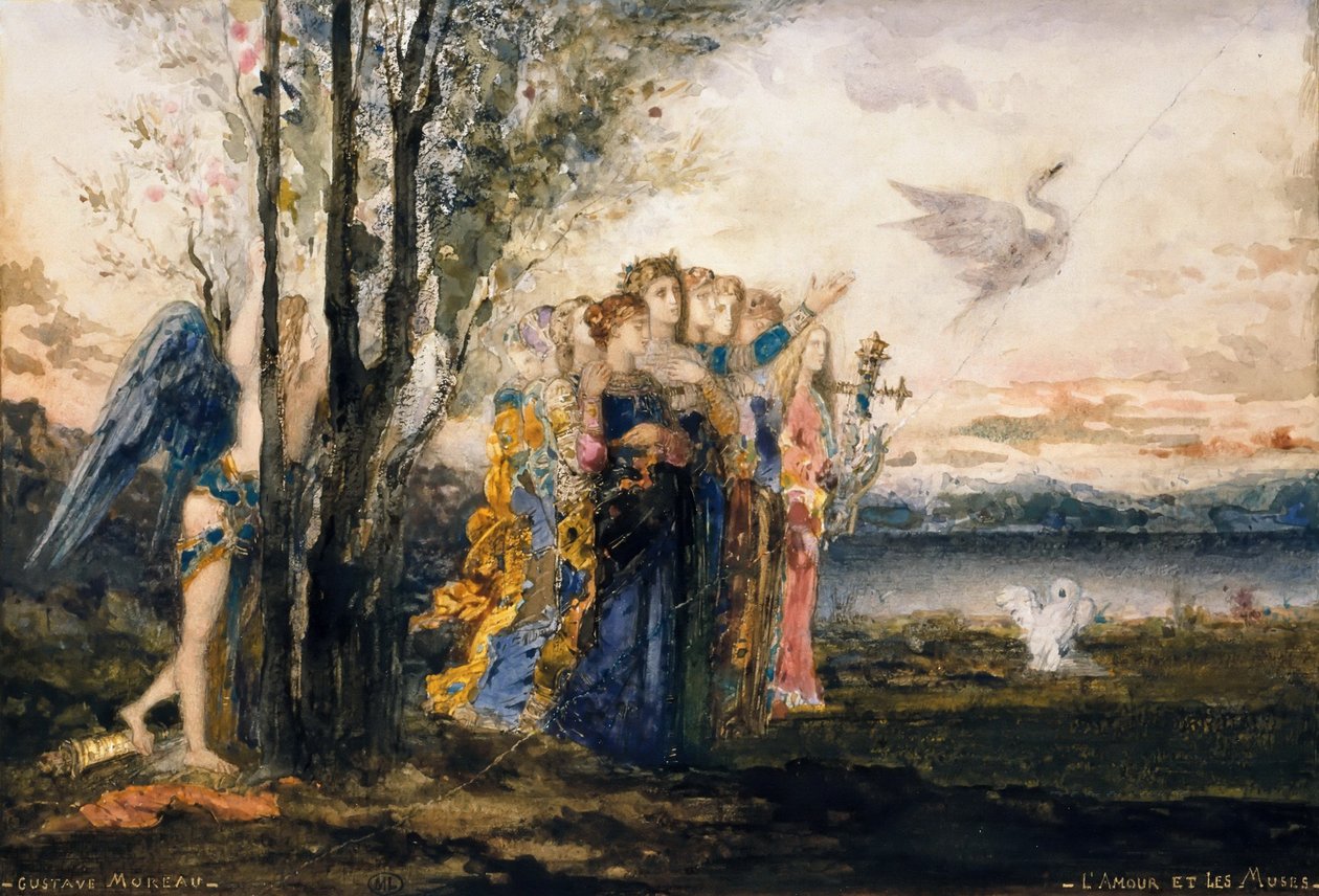 Amor och muserna av Gustave Moreau