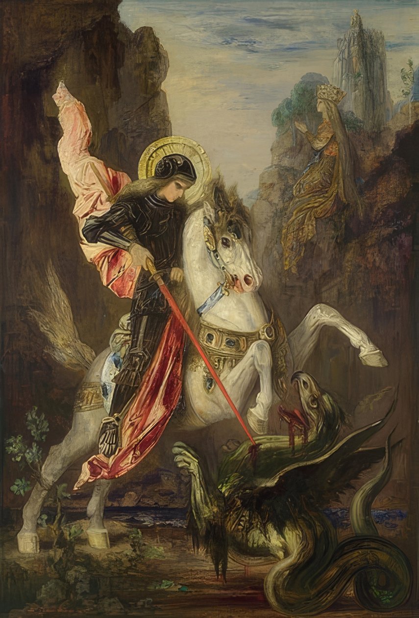 Sankt Georg och draken. 1889-90 av Gustave Moreau