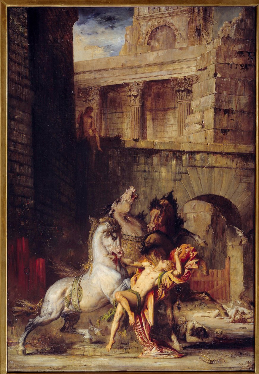 Diomede Devore by His Horses Målning av Gustave Moreau (1826-1898) 1865 Sön. 1,38x0,84 m Rouen, Musee des Beaux Arts av Gustave Moreau
