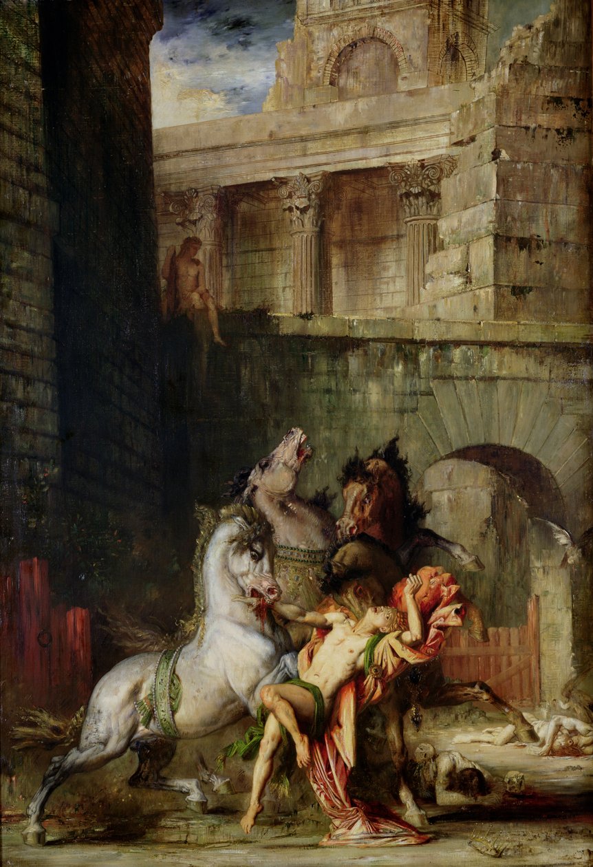 Diomedes blir uppäten av sina hästar, 1865 av Gustave Moreau