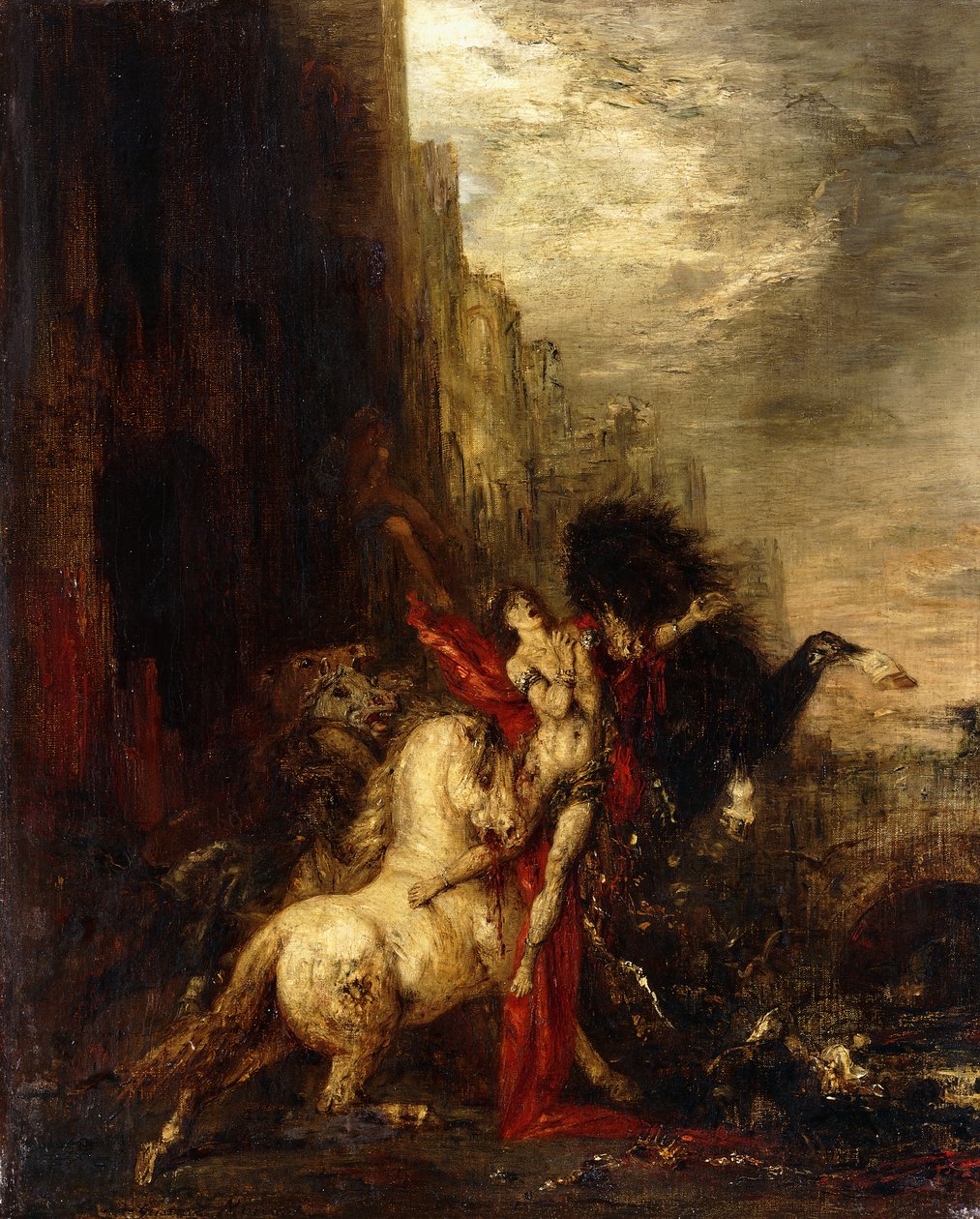 Diomedes slukade av sina hästar, ca 1865-1870 av Gustave Moreau
