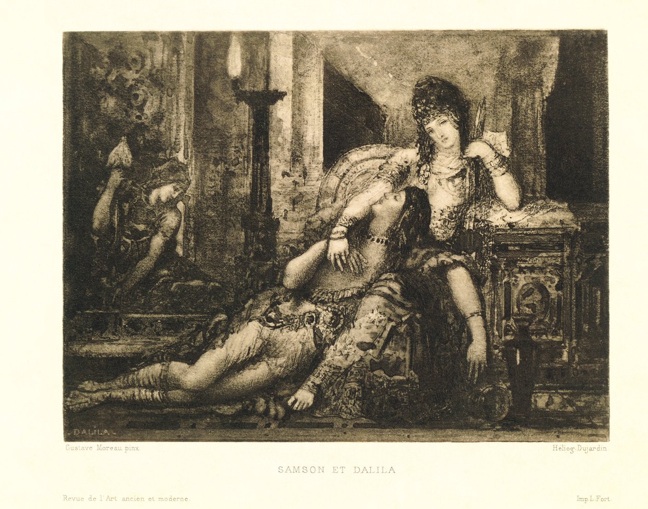 Frankrike, Paris, Samson och Delilah av Gustave Moreau (1826-1898), heliografi av Gustave Moreau