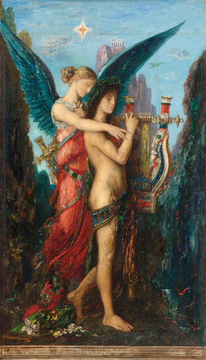 Hesiodos och musan av Gustave Moreau