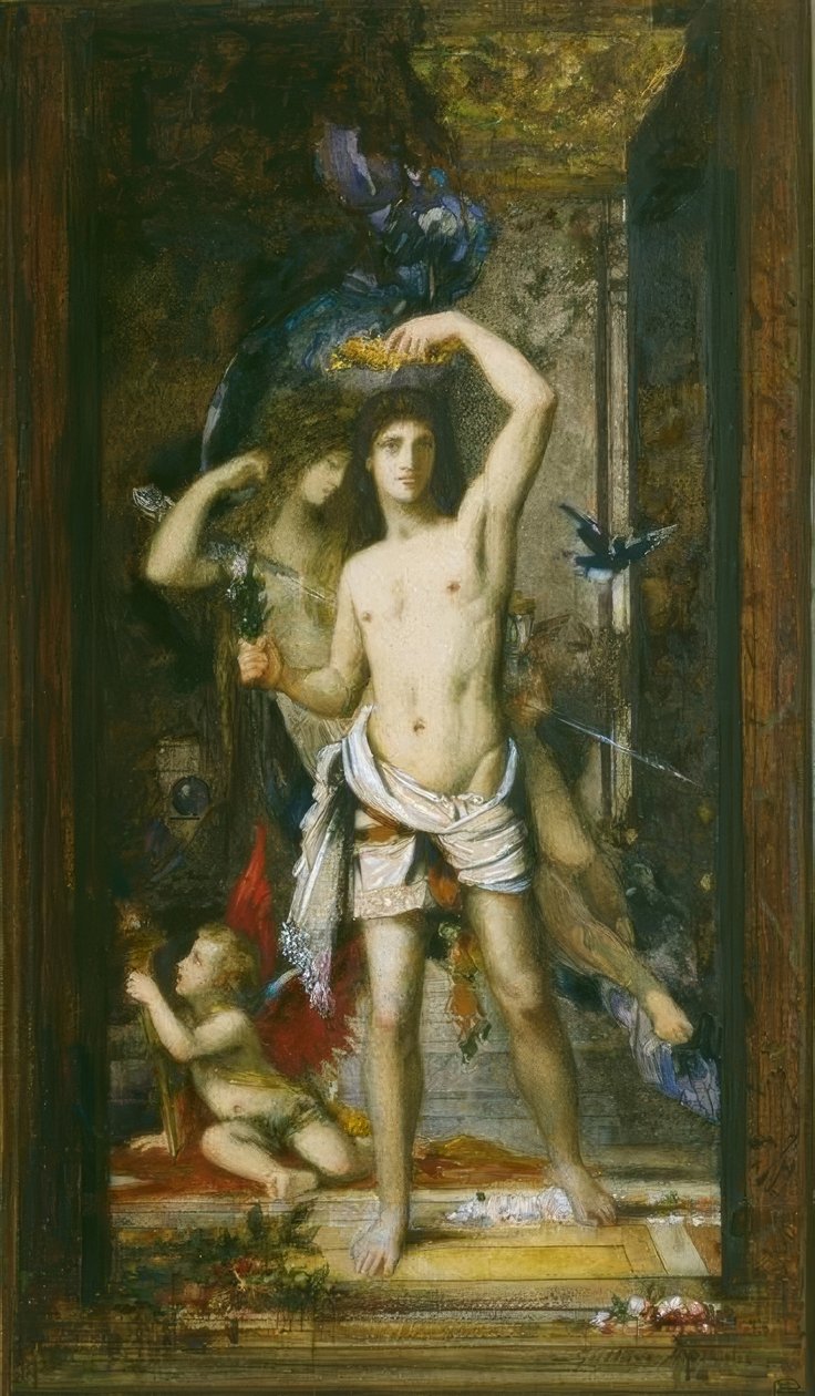 Den unge mannen och döden av Gustave Moreau