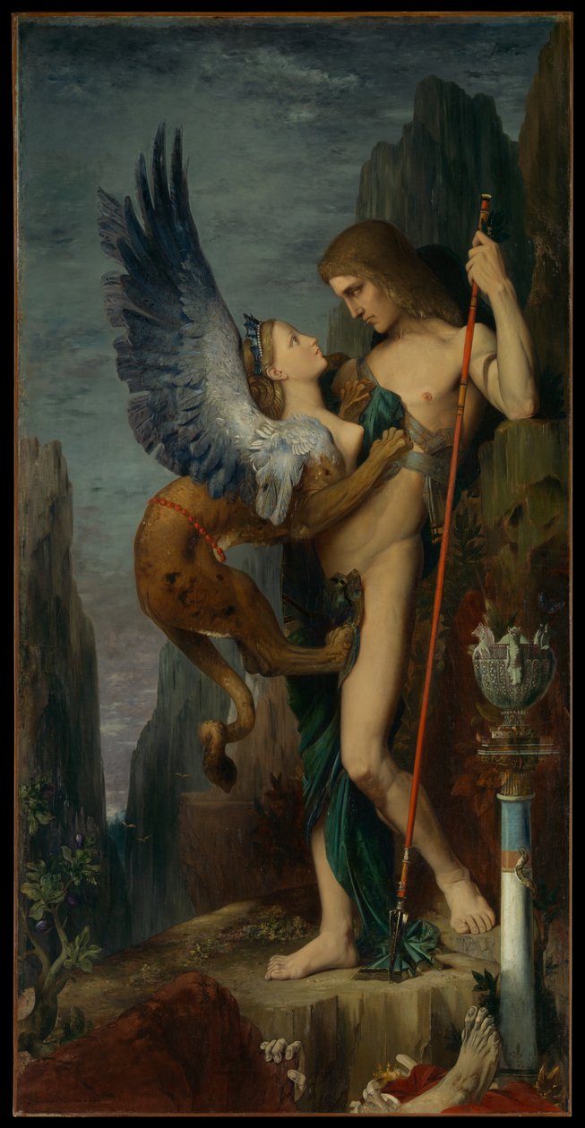 Oidipus och sfinxen av Gustave Moreau