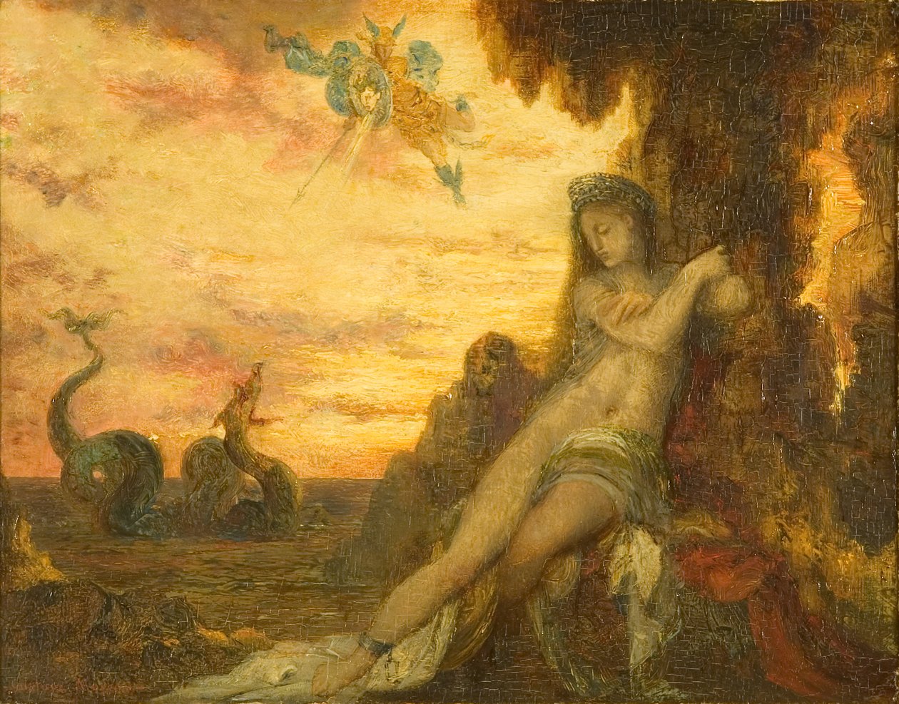 Perseus och Andromeda, ca 1870 (olja på panel) av Gustave Moreau