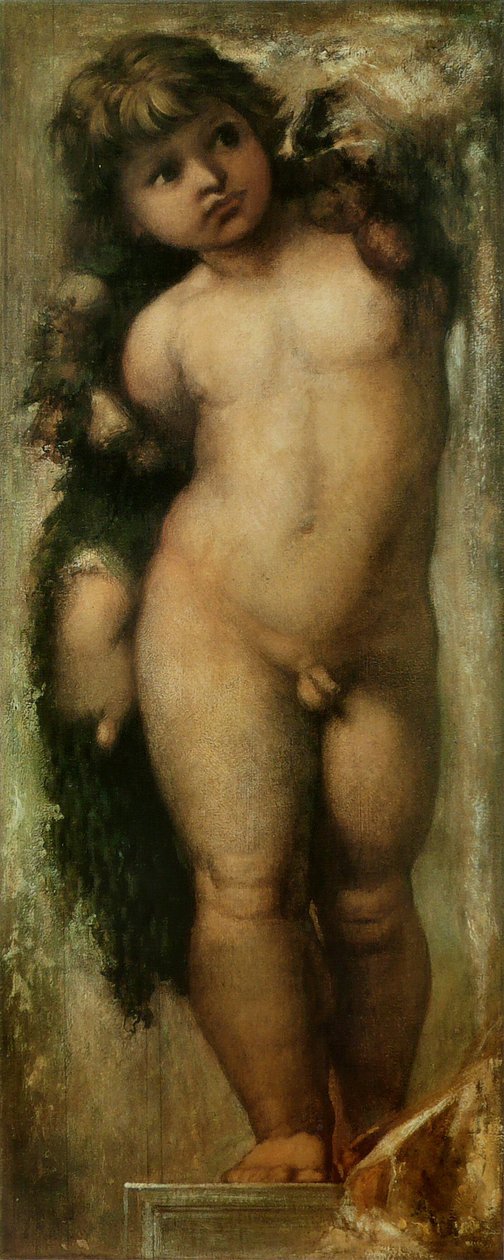 Putto efter Raphael. Kopia av Rafaels Putto, från Sankt Lukasakademin i Rom. av Gustave Moreau