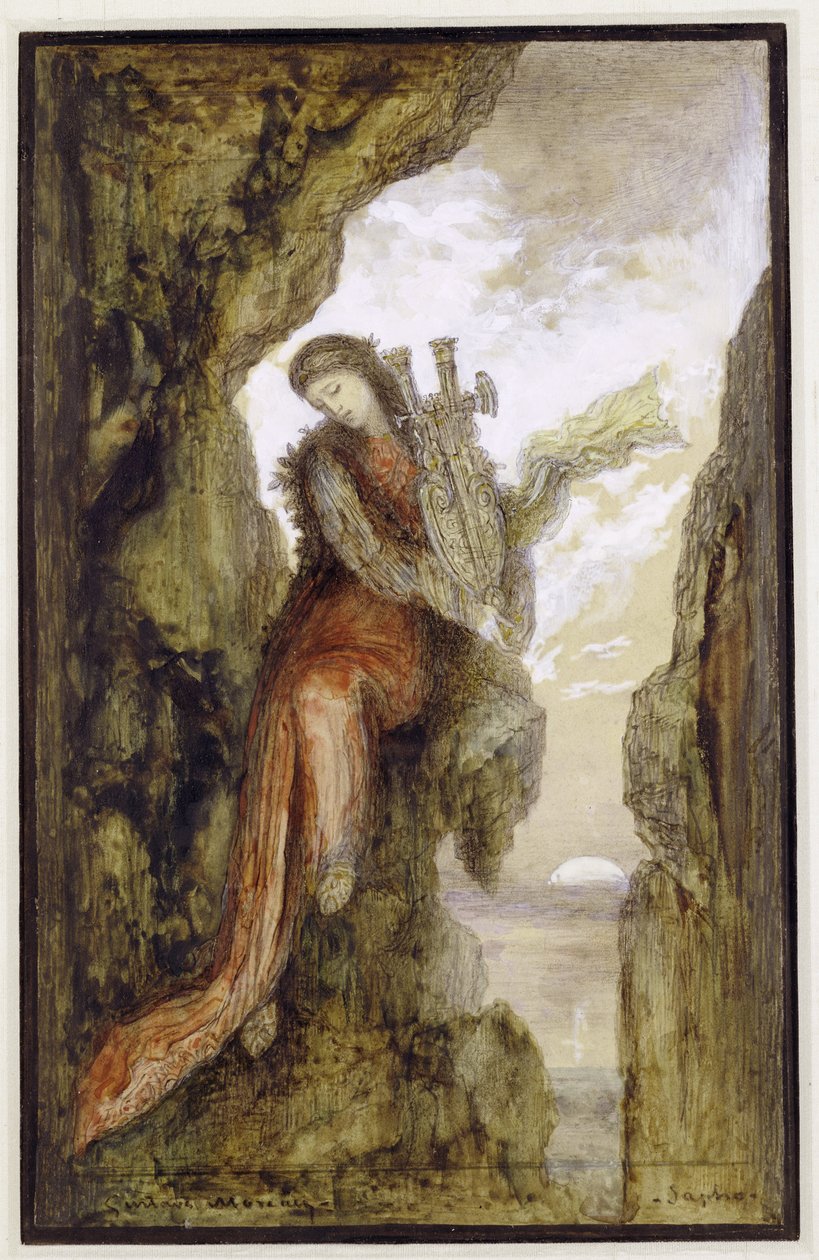 Sappho på klippan av Gustave Moreau