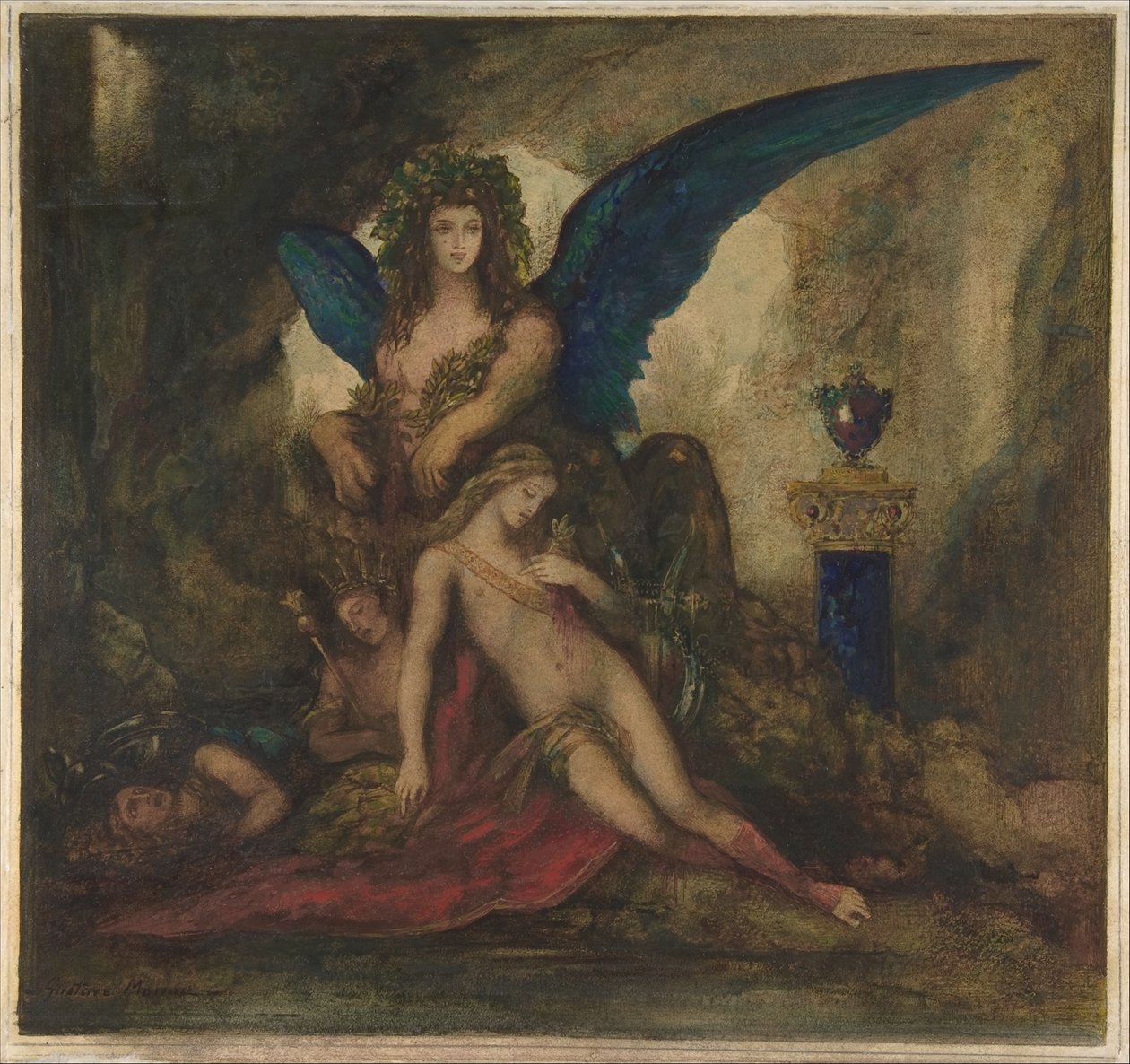 Sfinxen i grottan (Poeten, kungen och krigaren) av Gustave Moreau