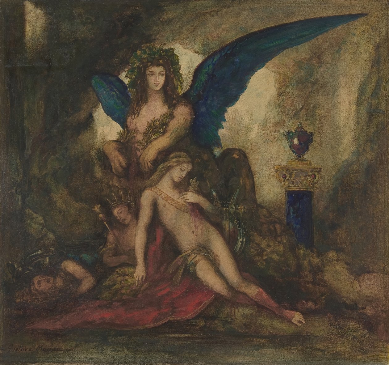 Sfinx i en grotta Poet, kung och krigare, 1840-98. av Gustave Moreau