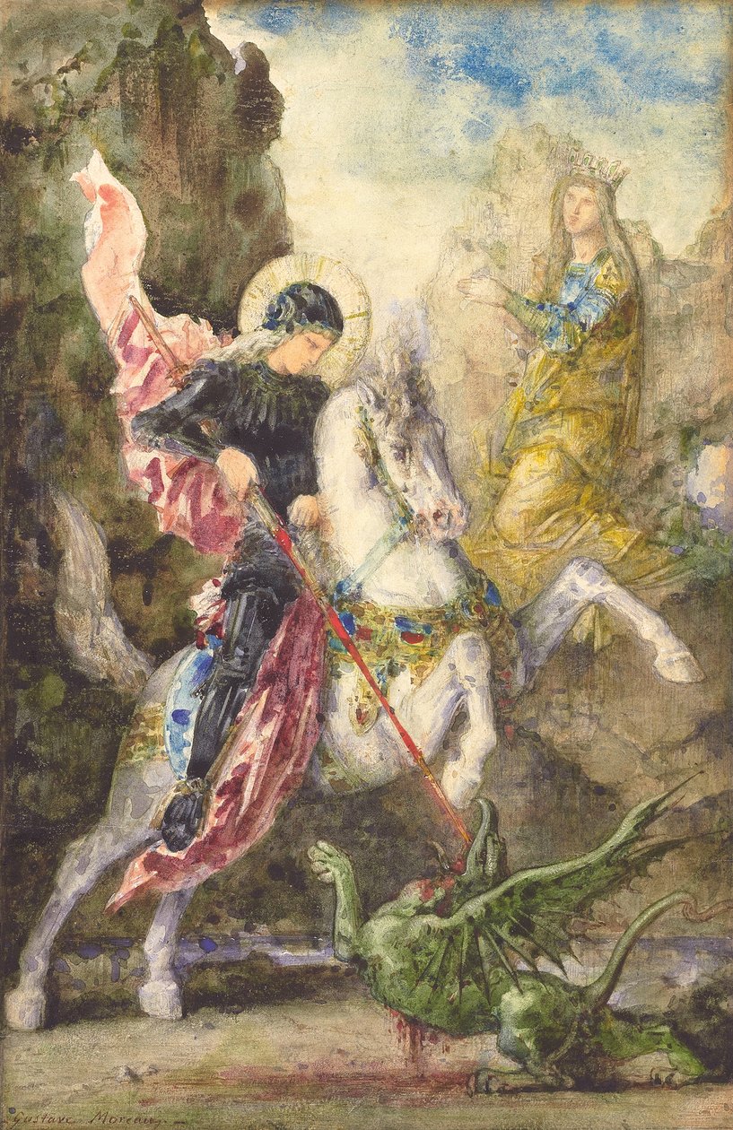 St. George och draken, 1869 av Gustave Moreau