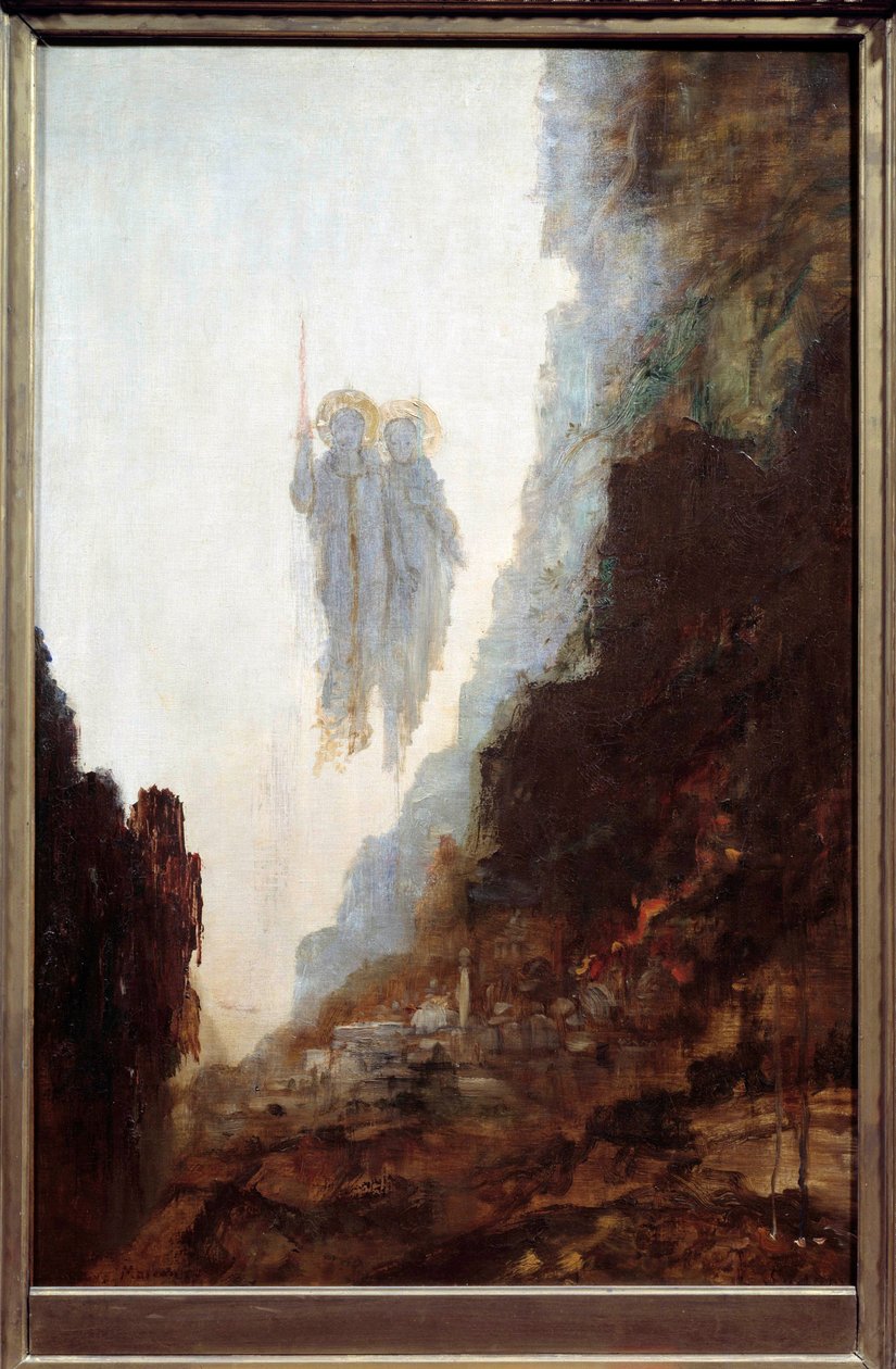 Sodoms änglar målning av Gustave Moreau (1826-1898) av Gustave Moreau
