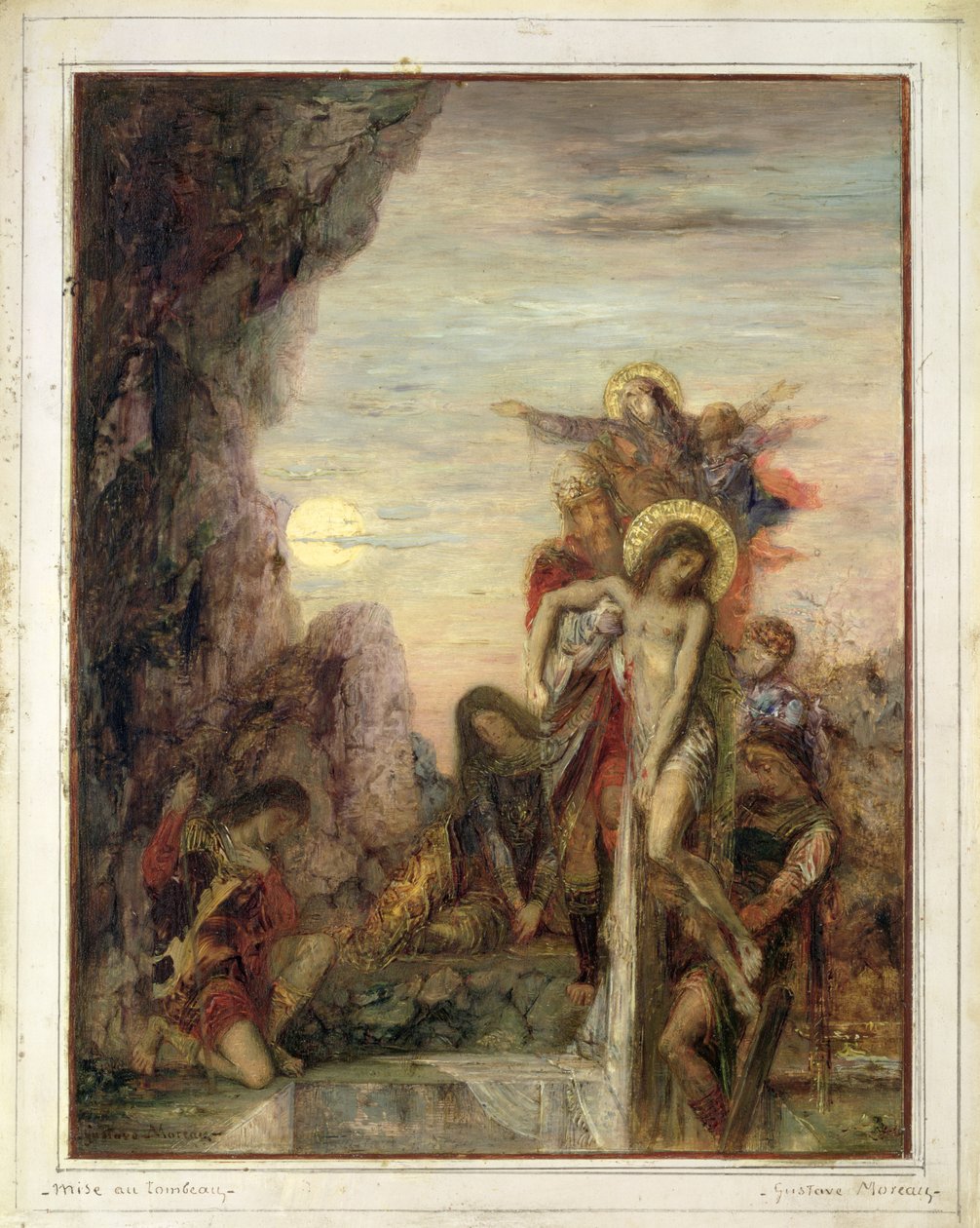Gravläggningen, c.1867 av Gustave Moreau