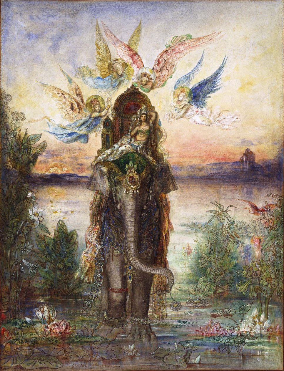Den heliga elefanten Péri av Gustave Moreau