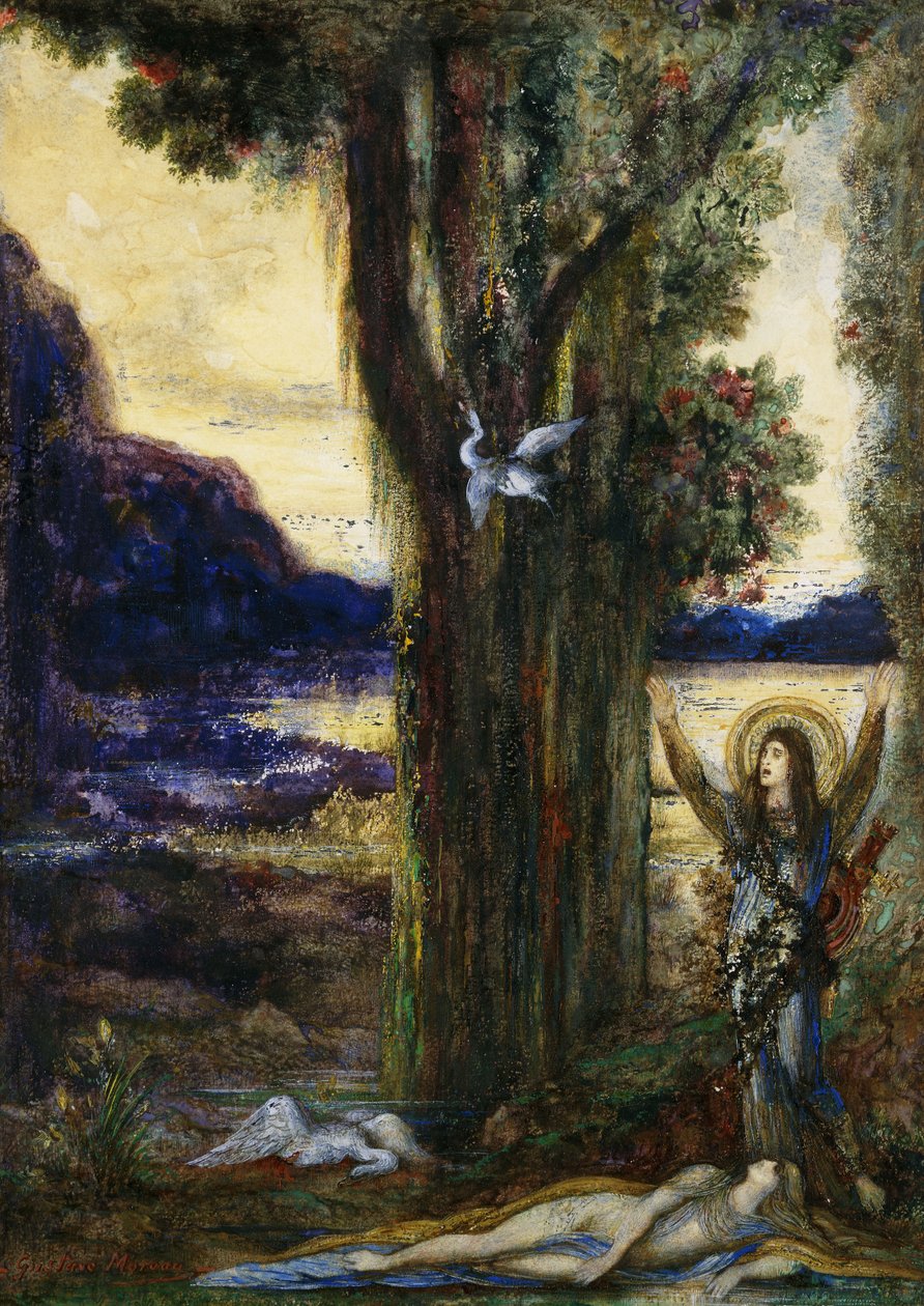 Orfeus tårar; The Pain of Orpheus, c.1887 av Gustave Moreau