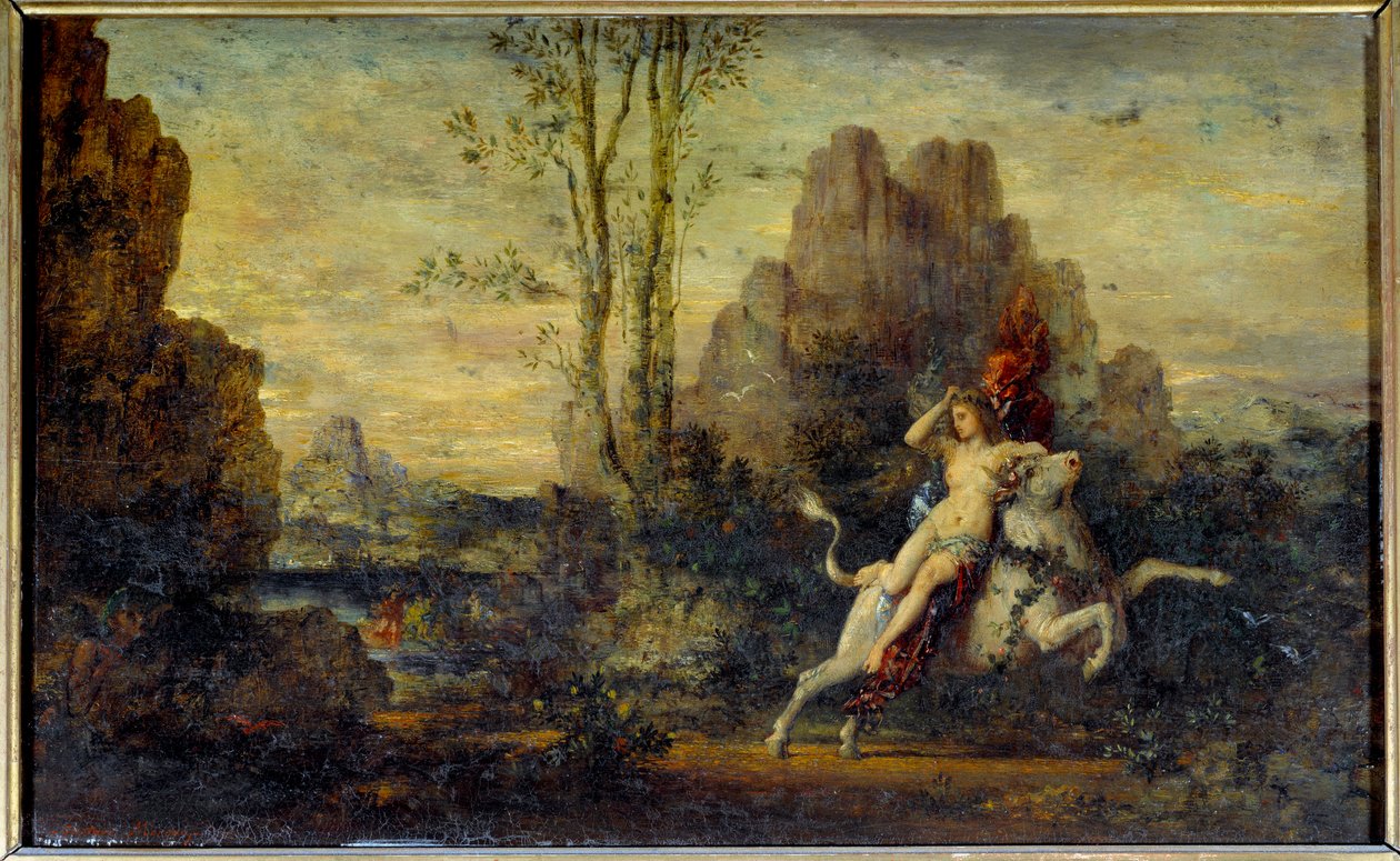 Kidnappningen av Europa. Målning av Gustave Moreau (1826-1898) av Gustave Moreau